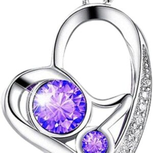 Herz Anh?nger Lila Kurz Collier Geschenk