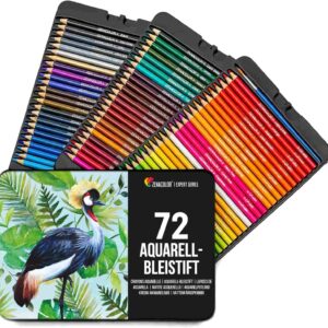 72 Aquarellstifte Set - Wasservermalbar Metal Case