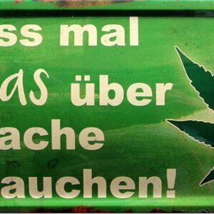 Vintage Cannabis Blechschild 28x12 cm