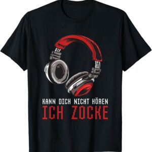 Zocker T-Shirt Schwarz - Gamer Headset Design