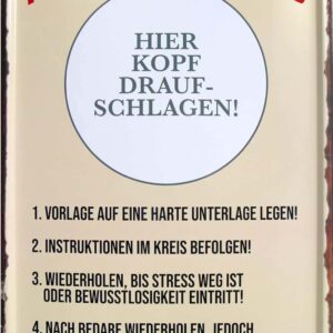 Retro Anti-Stress Schild 20x30 cm Metall