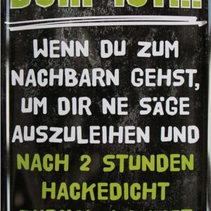 Retro Blechschild Nachbarn Spruch Deko 20x30