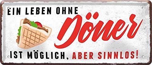 Witziges Retro Blechschild D?ner Geschenk