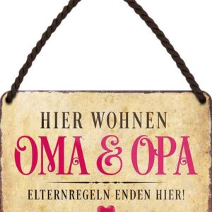 Retro Blechschild Oma Opa Vintage Geschenk