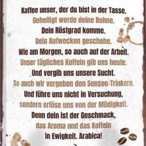 Retro Metallschild Kaffee Spruch Dekoration