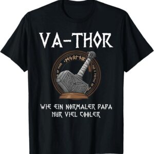 Schwarzes Papa Halbarm T-Shirt