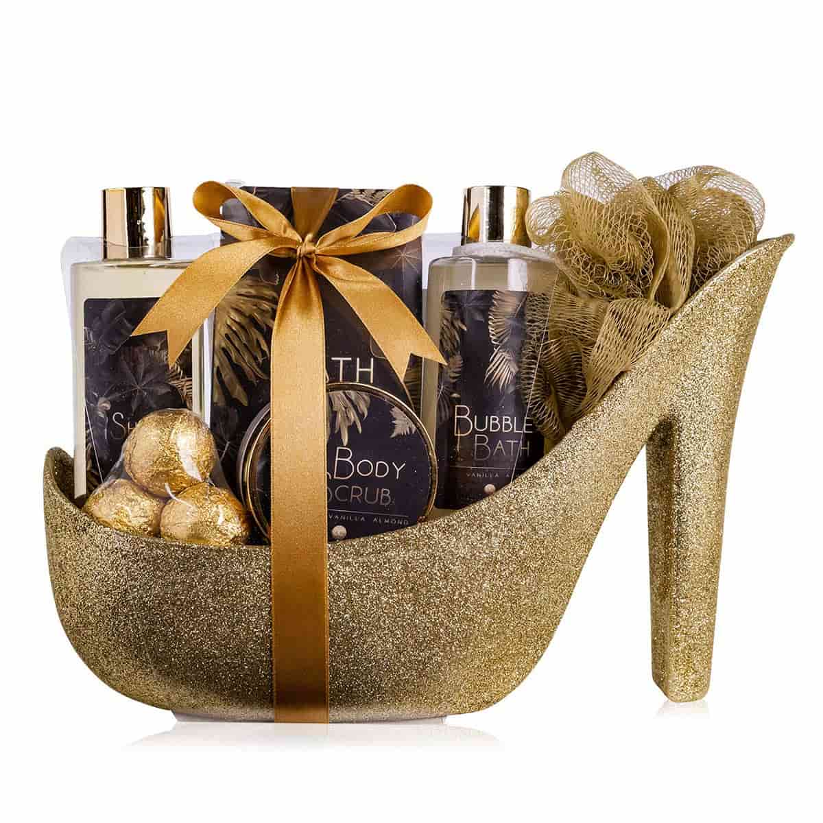Luxus Badeset Geschenkset mit Glitzer Pumps