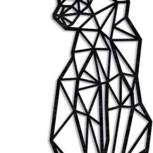 Katze Wanddeko Holz geometrisch minimalistisch