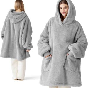 BEDSURE Kuschelh sweatshirt-Decke Grau, Warm