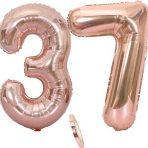 Rosa Folienballon Zahl 37 Geburtstag Deko