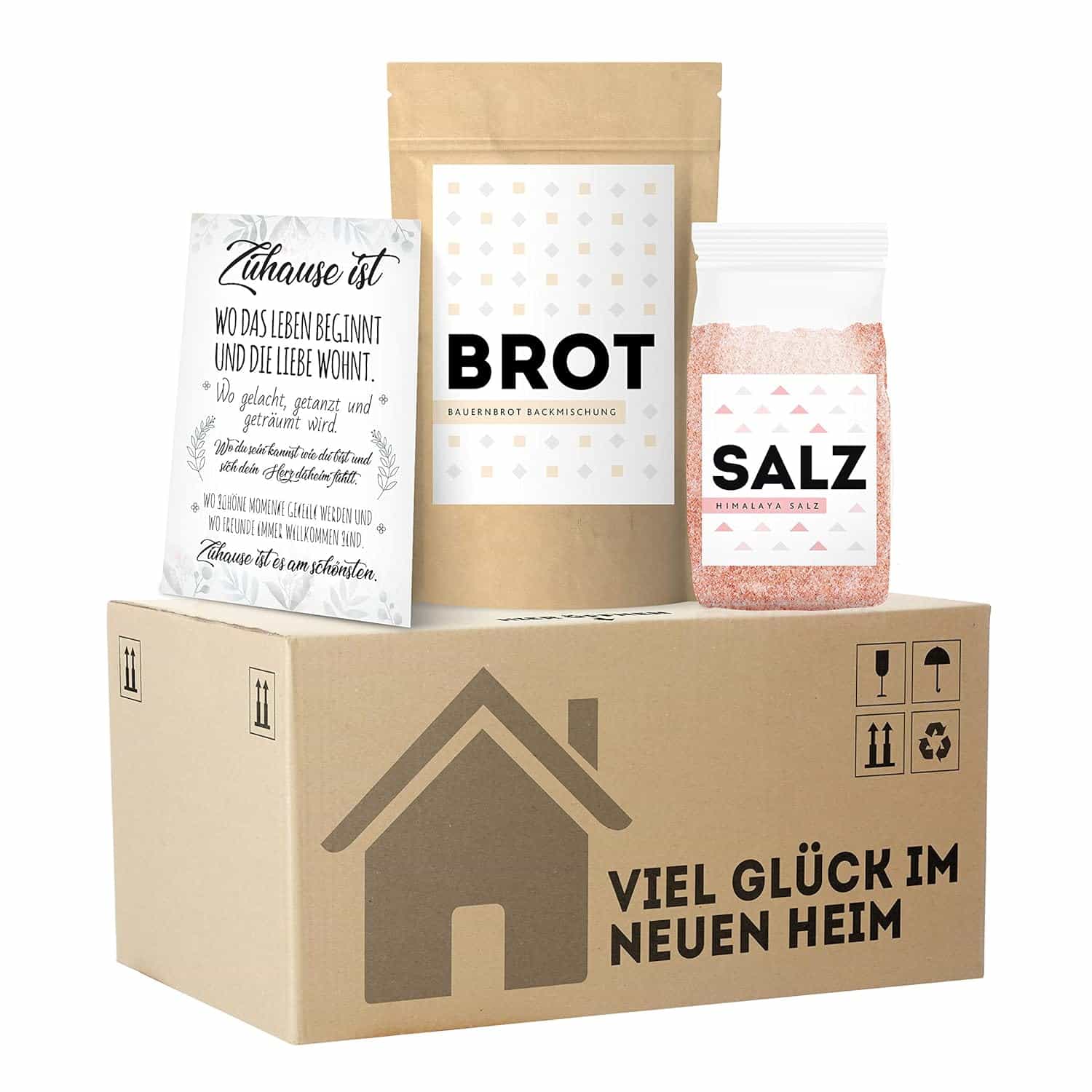 Einweihungsgeschenk Brot Salz Mini Karton