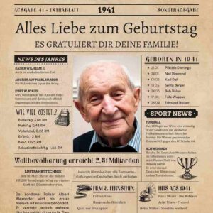 Personalisierte Geburtstagszeitung 1941