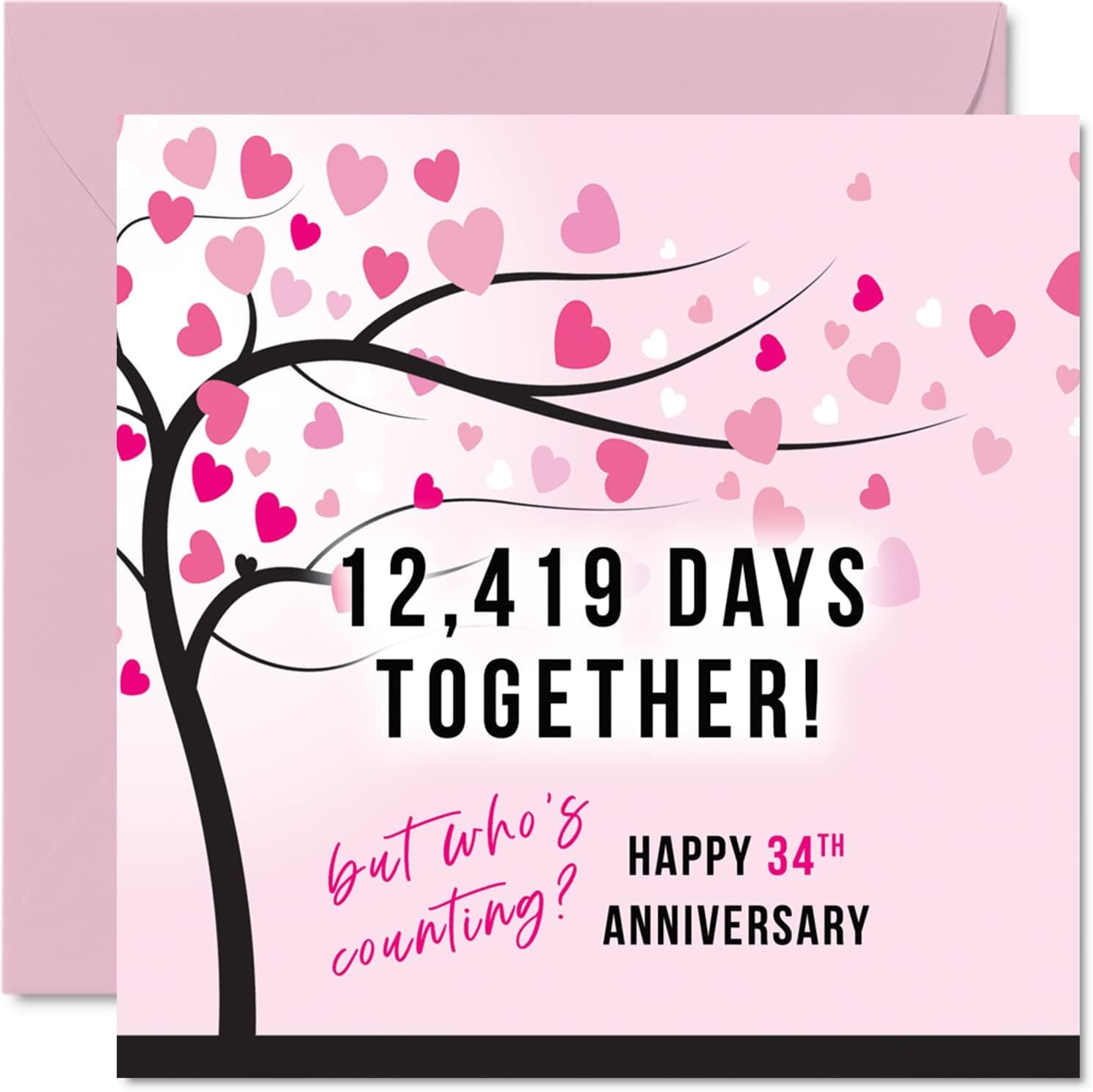 Lustige 34. Hochzeitstag Karte – 12419 Tage Liebe