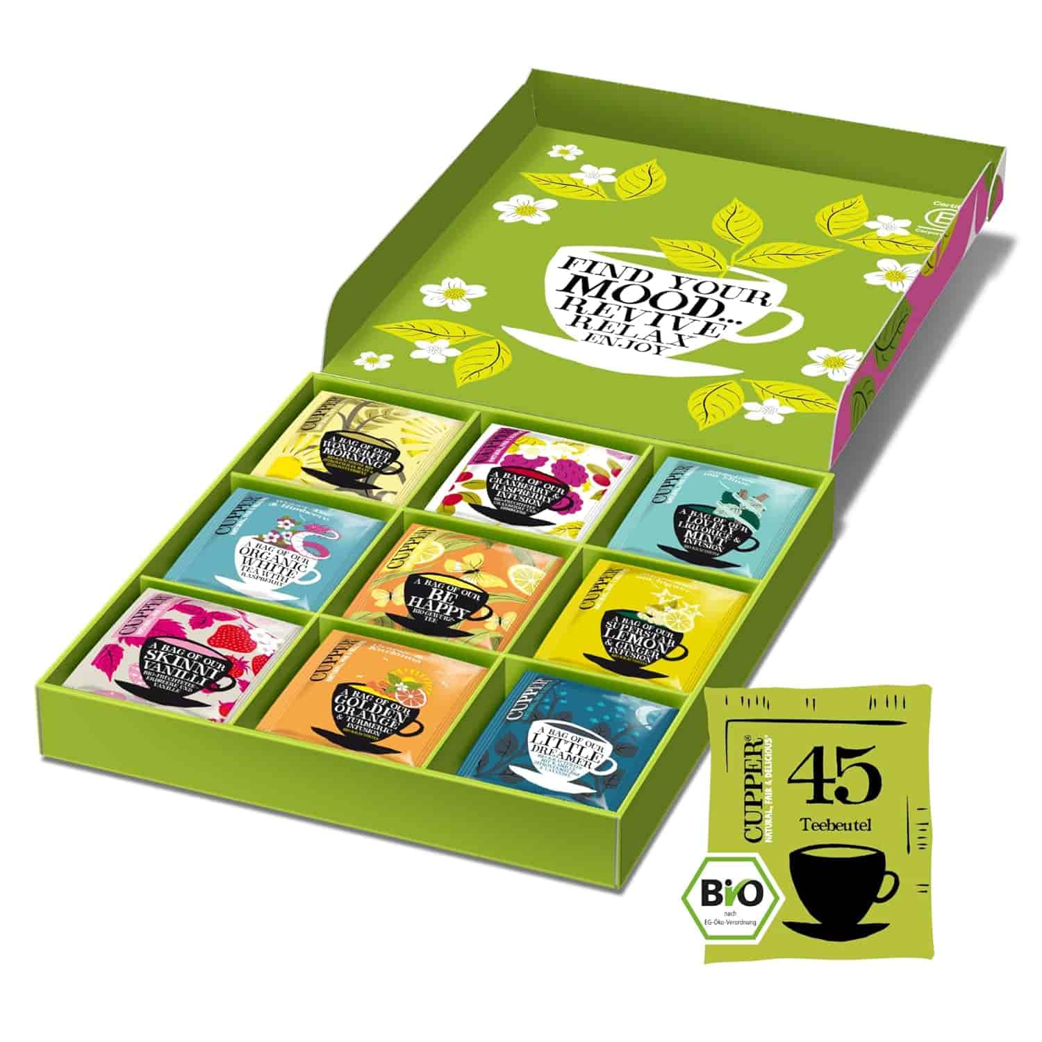 Buntes Tee Geschenkset mit 9 Sorten