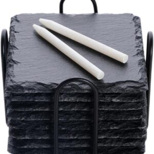 Schiefer Untersetzer Set 8er mit Halter