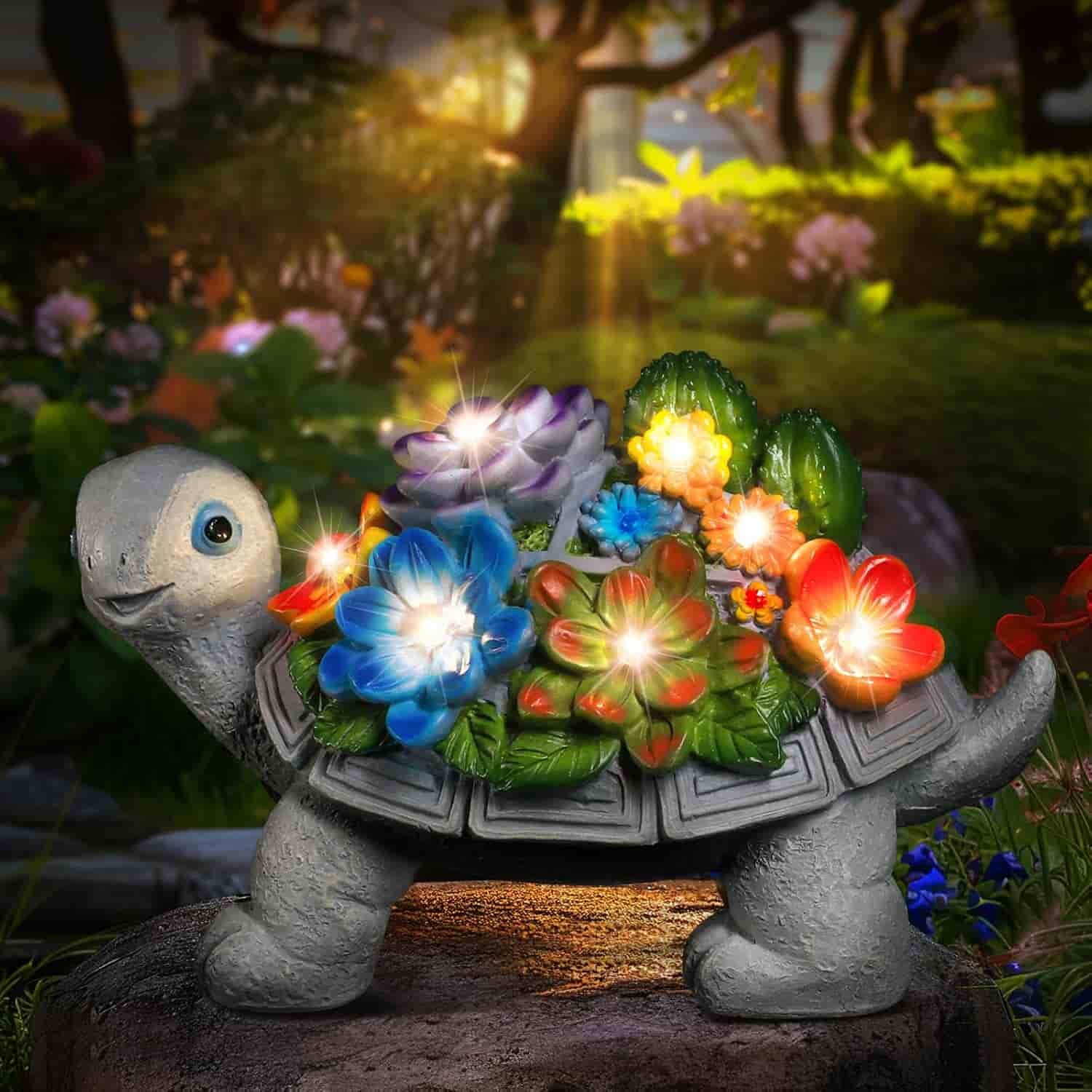 Solar Gartenfigur Schildkr?te mit LED