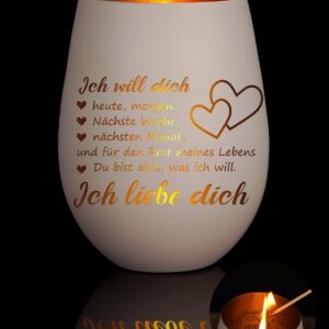 Valentinstag Windlicht mit Gravur Liebe