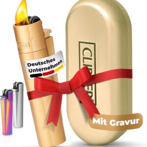 Personalisierte Gravur Clipper Feuerzeug Gold