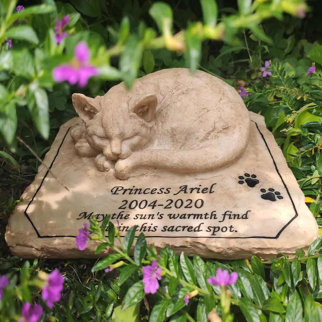 Katze Gedenkstein Garten Denkmal