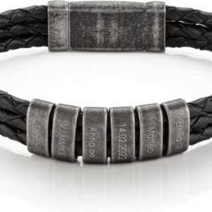 Personalisierte Lederarmband Herren Gravur
