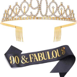 Schwarz Gold Tiara & Sch?rpe Set Geburtstagsgeschenke