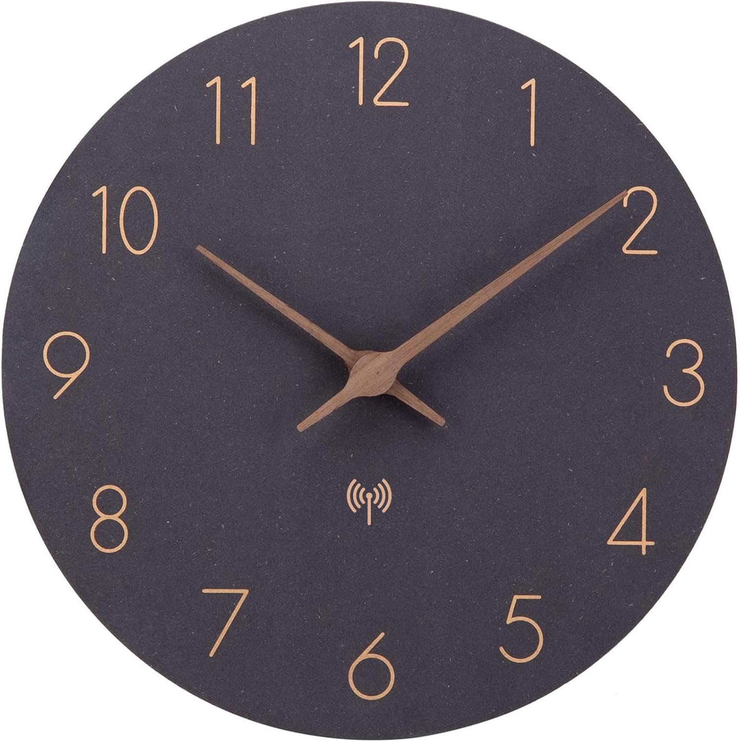Lautlose Wanduhr Schwarz 30cm MDF Quarz