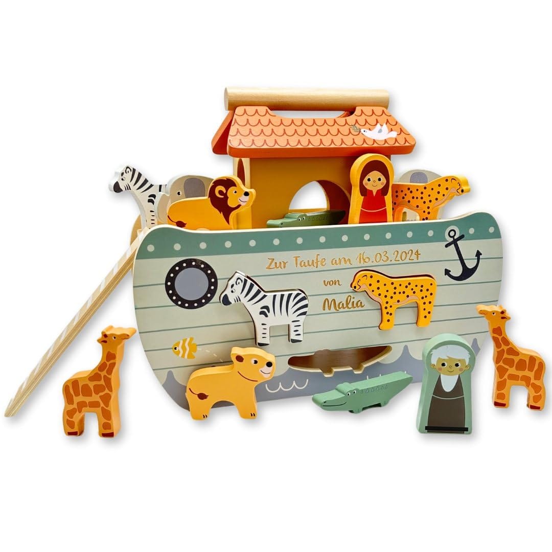 KIDSLINO Taufgeschenk Personalisiert Holzspielzeug