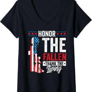 Ehrendes V-Ausschnitt T-Shirt USA