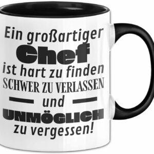 Chef Abschied Tasse - Schwarz, schwer zu verlassen