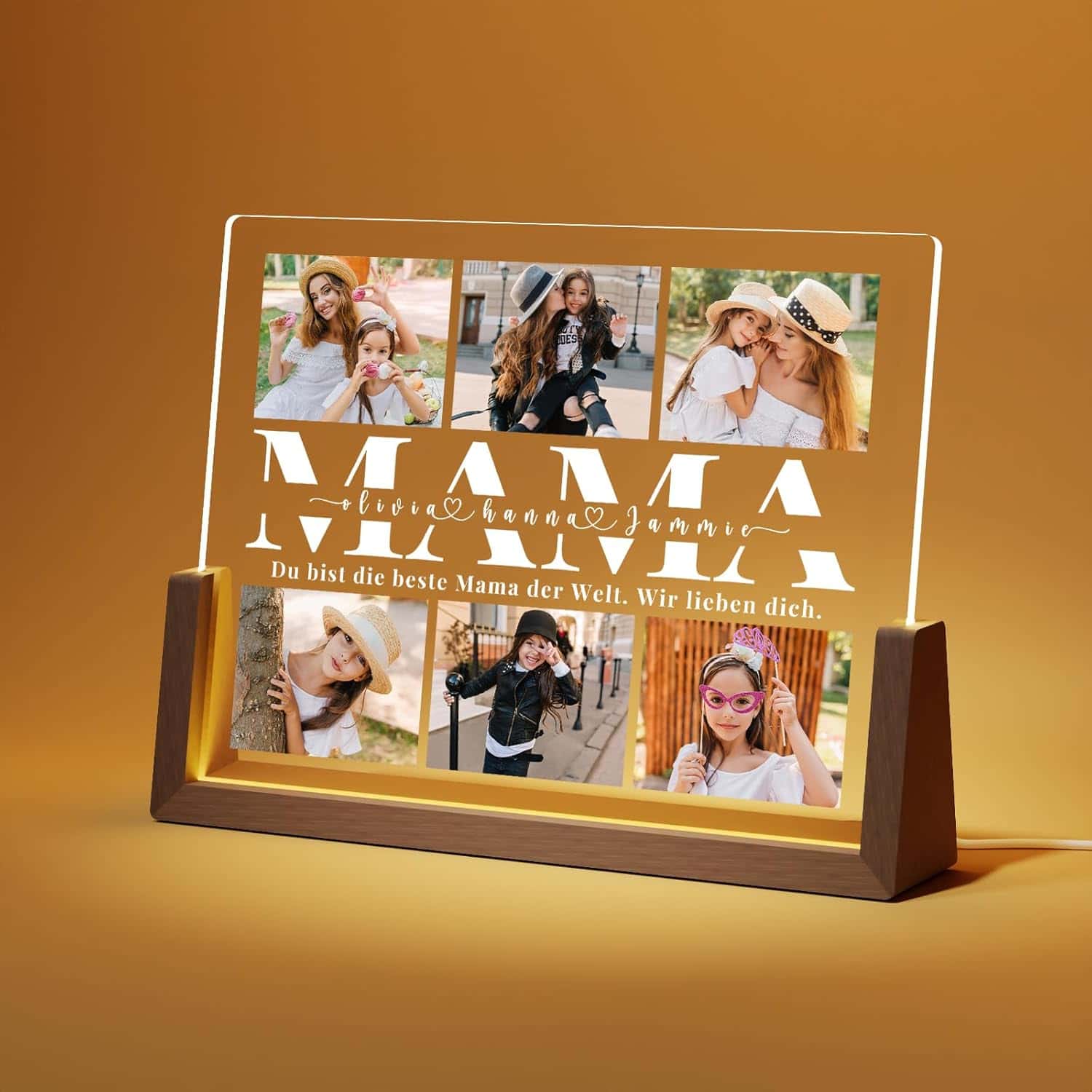 Personalisierter LED Bilderrahmen für Mama