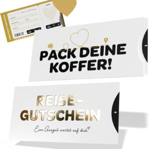 Reisegutschein Goldlack Hülle Gutschein Karte