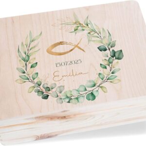 Personalisierte Holzkiste Kommunion Geschenk