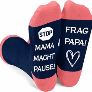 Lustige MAMA MACHT PAUSE Socken Mütter