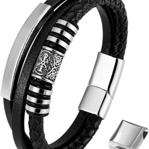 Personalisiertes Lederarmband Kompass für Herren