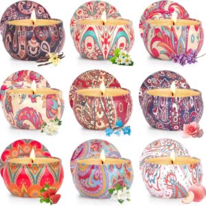 Duftkerzen Set, Natürliches Sojawachs, 9 Stück