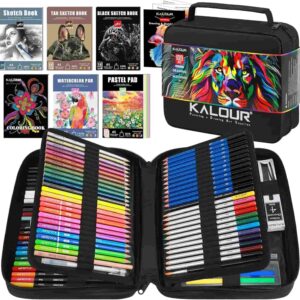 Kreatives Skizzenset mit Farben und Büchern