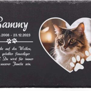 Personalisierte Tiergrabplatte mit Foto