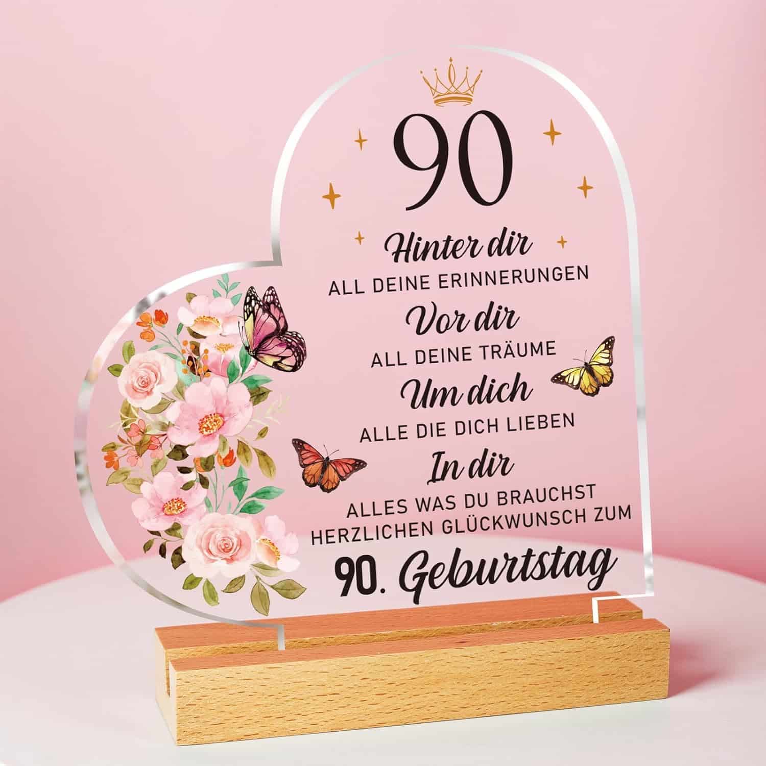 Acryl Plakette 90. Geburtstag Geschenk