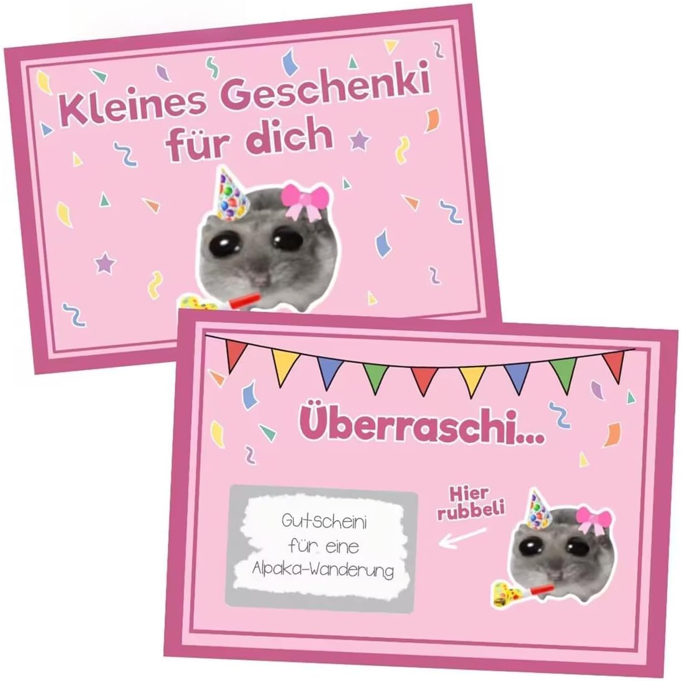 Lustige Rubbelkarte für Geburtstagsgeschenke