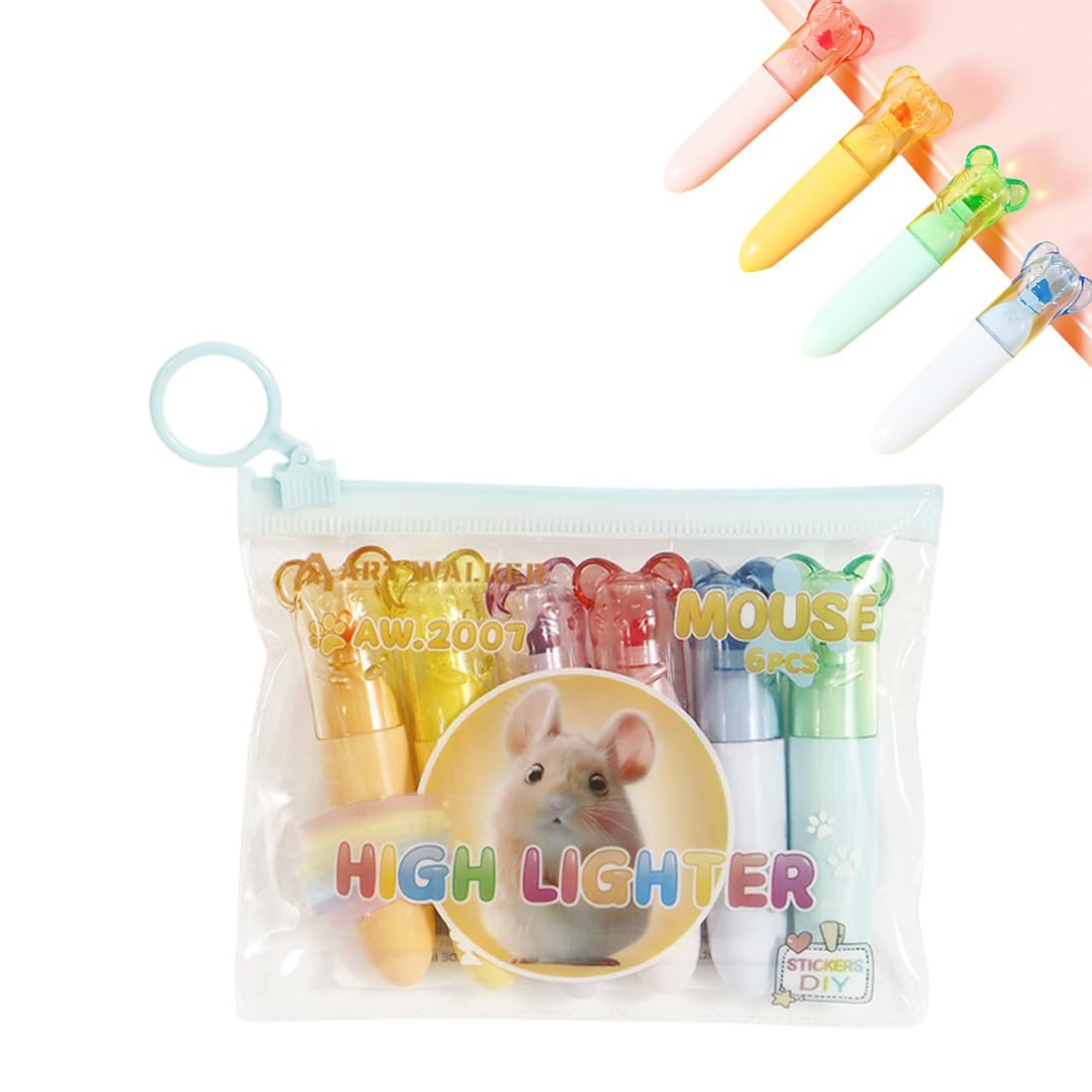 Kawaii Cartoon Hunde Textmarker 6 Farben