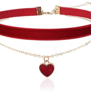 Violette Choker Halskette mit Herz Anh?nger