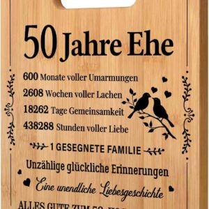 Goldene Hochzeit Geschenke: Romantisches Bambusbrett