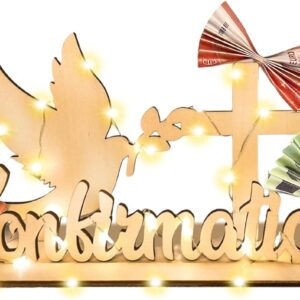 Geldgeschenk Konfirmation LED Lichterkette Holz