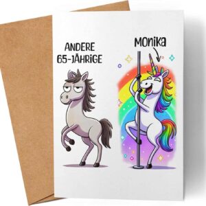 Personalisierte Einhorn-Geburtstagskarte 65